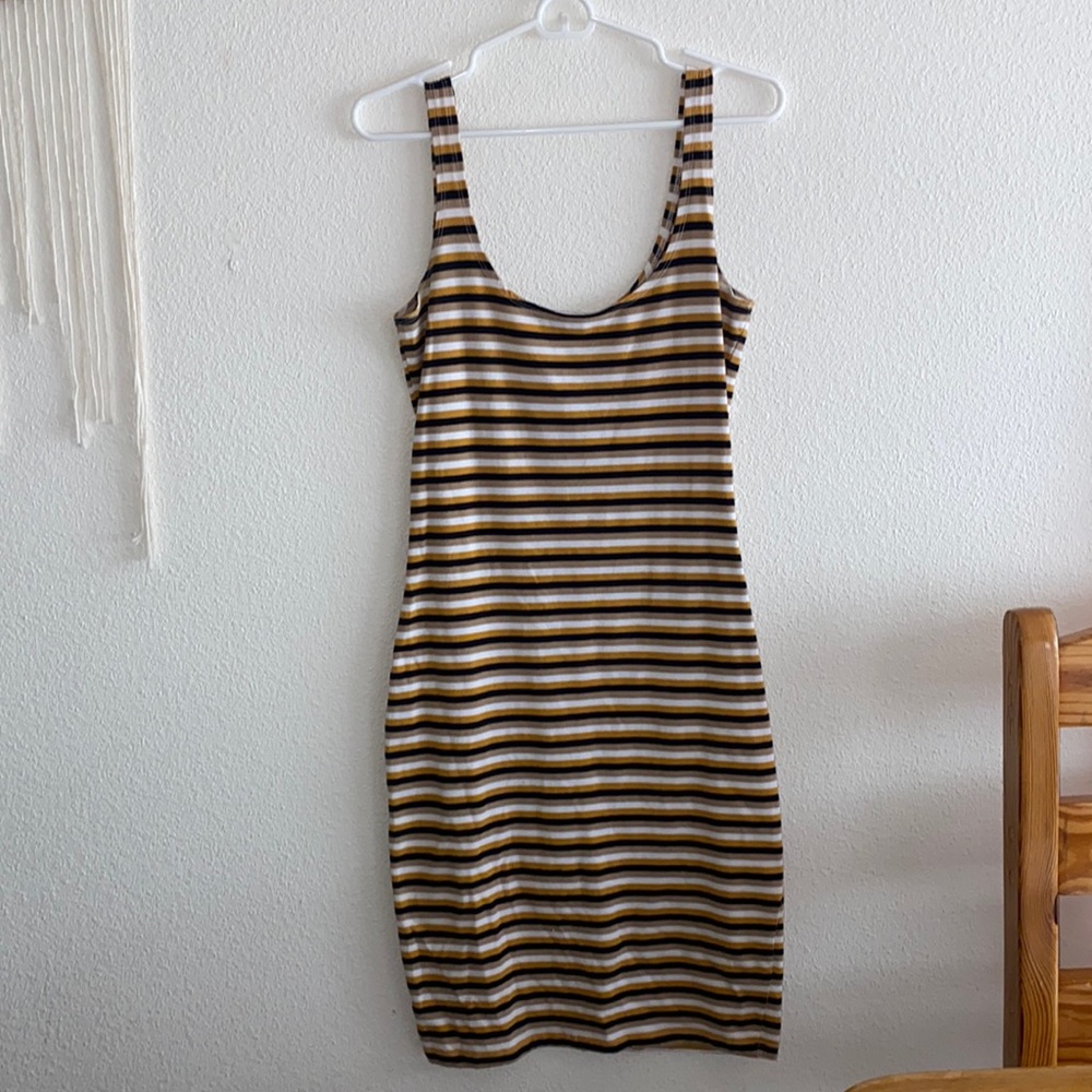Striped body con dress